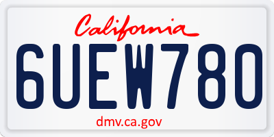 CA license plate 6UEW780