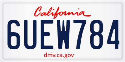 CA license plate 6UEW784