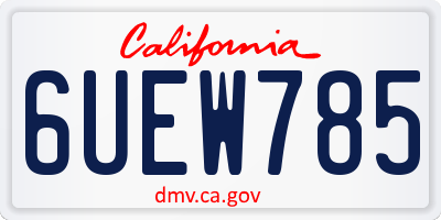 CA license plate 6UEW785