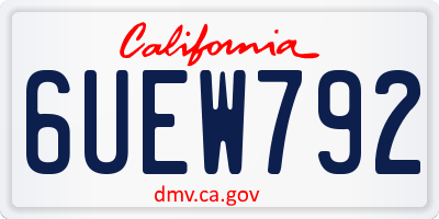 CA license plate 6UEW792