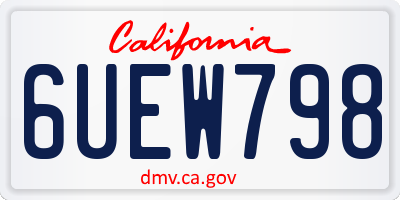 CA license plate 6UEW798