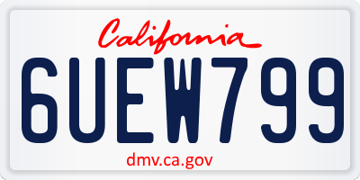 CA license plate 6UEW799