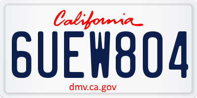 CA license plate 6UEW804