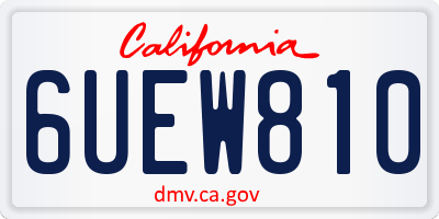 CA license plate 6UEW810