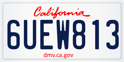 CA license plate 6UEW813
