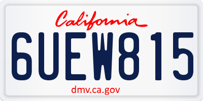 CA license plate 6UEW815