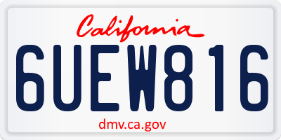 CA license plate 6UEW816