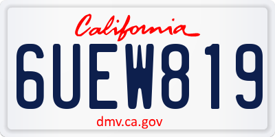 CA license plate 6UEW819