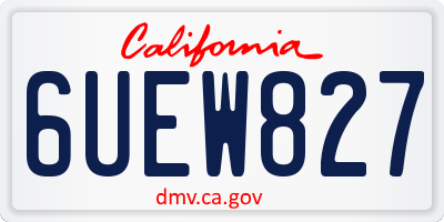 CA license plate 6UEW827