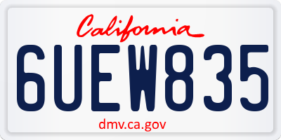CA license plate 6UEW835