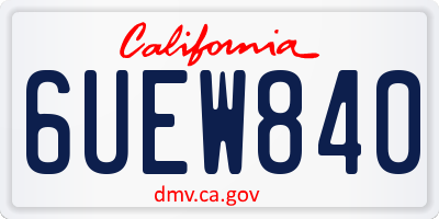 CA license plate 6UEW840