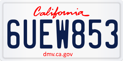 CA license plate 6UEW853
