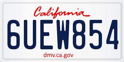 CA license plate 6UEW854