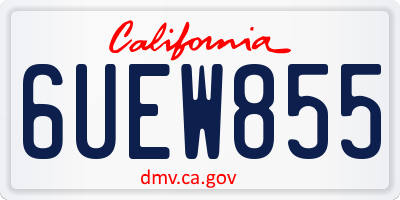 CA license plate 6UEW855