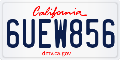 CA license plate 6UEW856