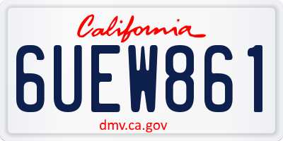 CA license plate 6UEW861
