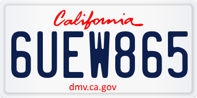 CA license plate 6UEW865