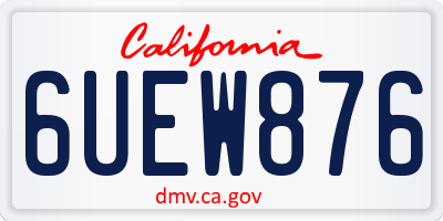 CA license plate 6UEW876