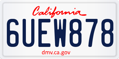 CA license plate 6UEW878