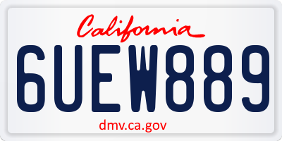 CA license plate 6UEW889