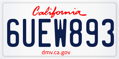 CA license plate 6UEW893