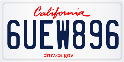 CA license plate 6UEW896