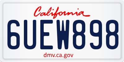 CA license plate 6UEW898