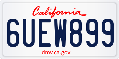 CA license plate 6UEW899