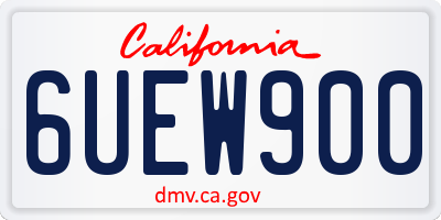 CA license plate 6UEW900