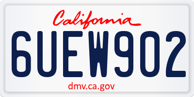 CA license plate 6UEW902