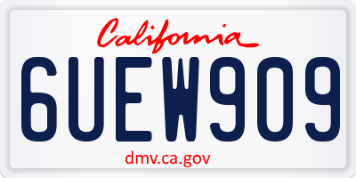 CA license plate 6UEW909