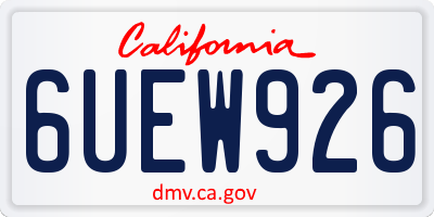 CA license plate 6UEW926