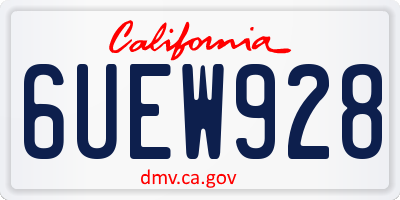 CA license plate 6UEW928