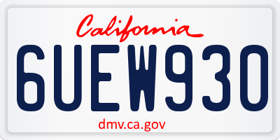 CA license plate 6UEW930