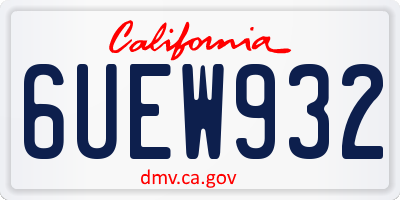 CA license plate 6UEW932