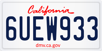 CA license plate 6UEW933