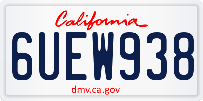 CA license plate 6UEW938