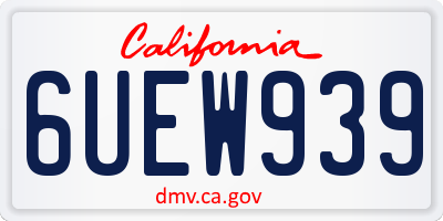 CA license plate 6UEW939