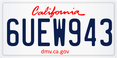CA license plate 6UEW943