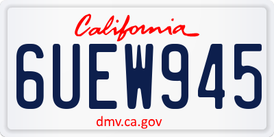 CA license plate 6UEW945