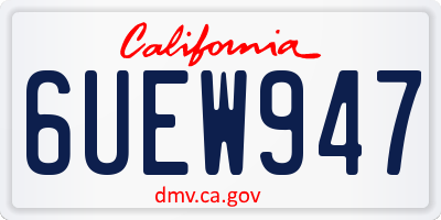 CA license plate 6UEW947