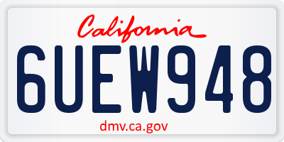 CA license plate 6UEW948