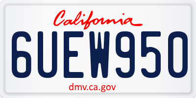 CA license plate 6UEW950