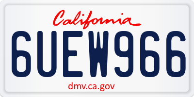 CA license plate 6UEW966