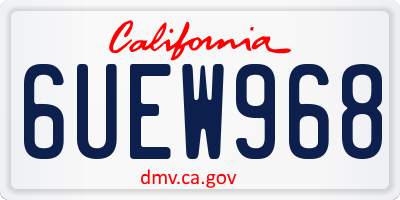 CA license plate 6UEW968