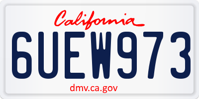 CA license plate 6UEW973