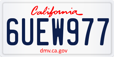 CA license plate 6UEW977
