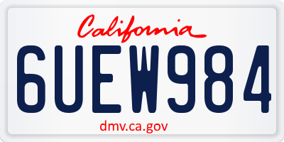 CA license plate 6UEW984