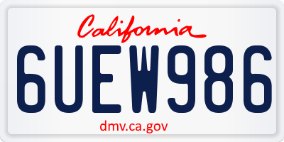 CA license plate 6UEW986