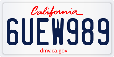 CA license plate 6UEW989